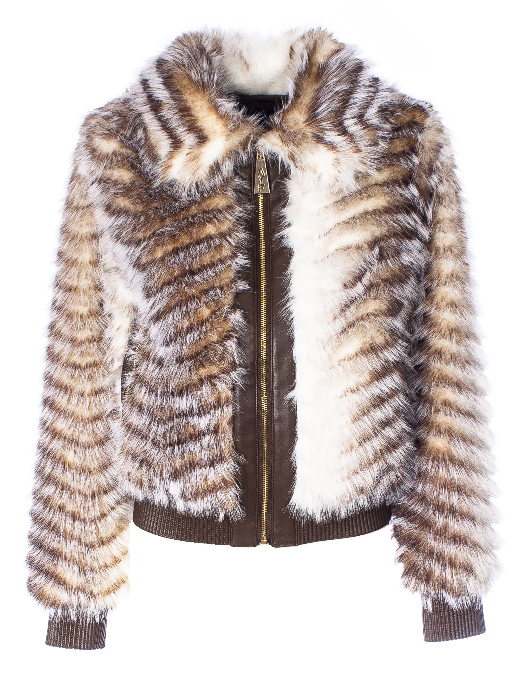 GIACCA FAUX FUR GEOMETRICAL DESIGN ,4 TG,100%POLYESTER,MADE IN PRC 